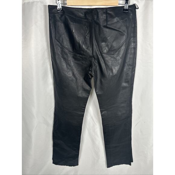 Woman’s Guess Black Leather Skinny Bottom Zip Pants Size 6 - Picture 3 of 4